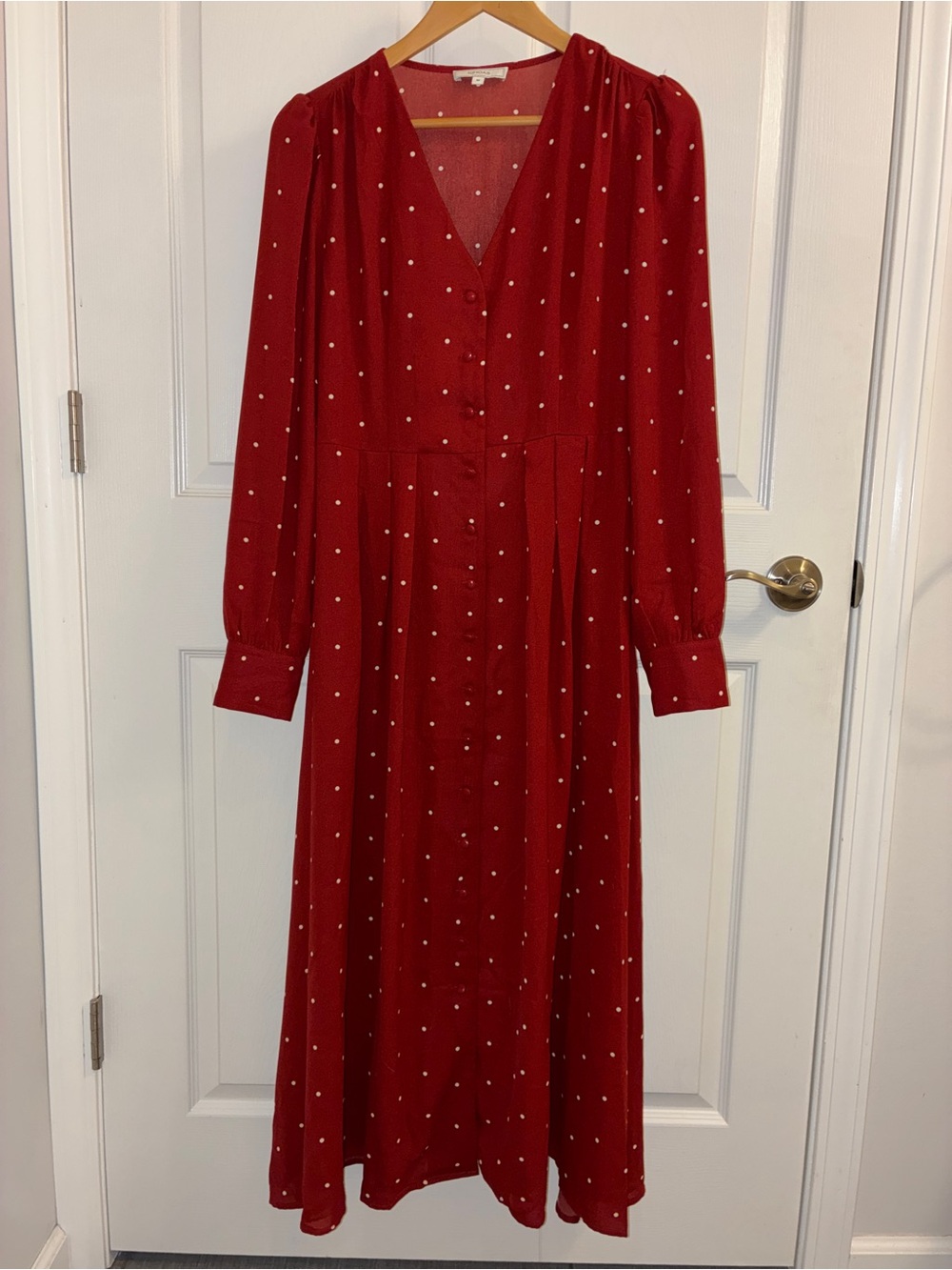 RIHOAS Red Polka Dot Midi Dress